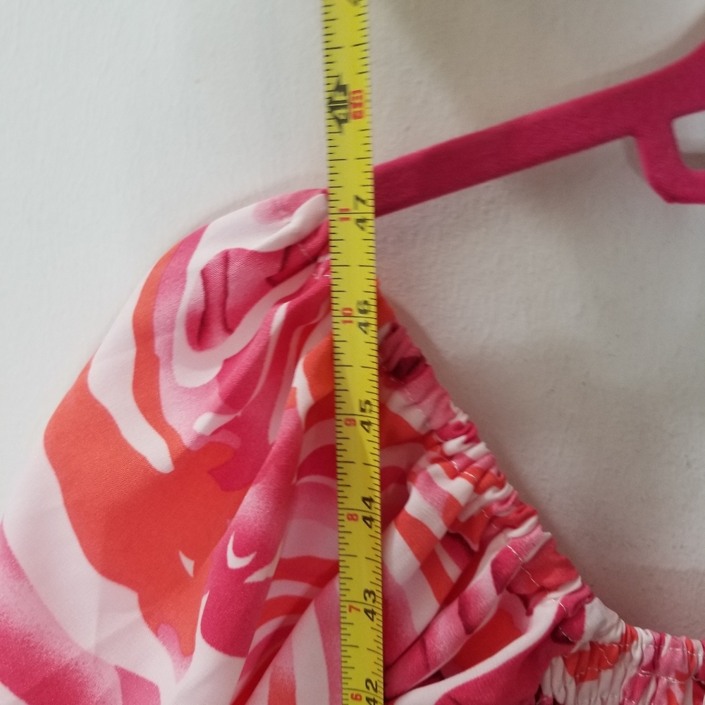 BeachSissi Smocked Midi Dress Off Shoulder Pink Swirl Sz Small NWT - Picture 16 of 16